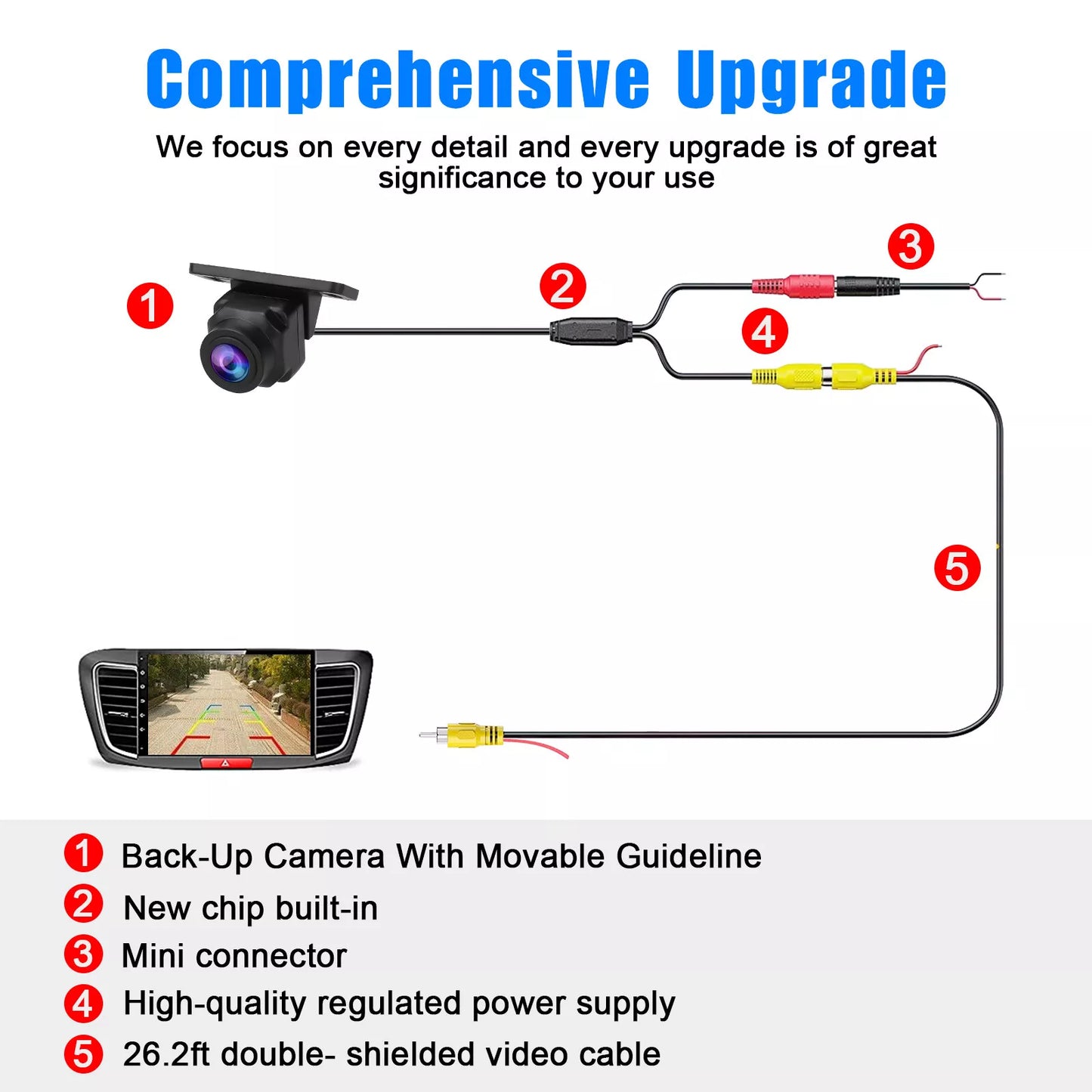 Healthadss ™ Universal Car Rear View Backup Reverse Camera Night Vision Waterproof CAM 155°