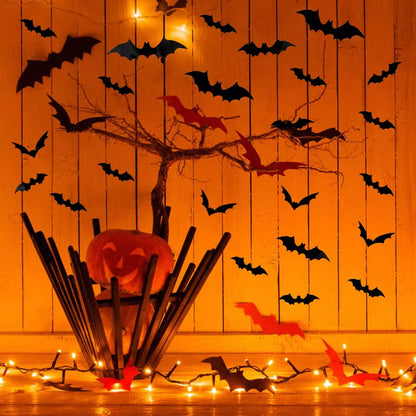 Healthadss ™ Bats Wall Decor,120 Pcs 3D Bat Halloween Decoration Stickers