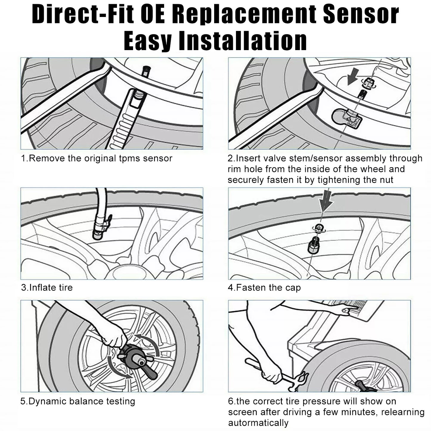 Healthadss ™ 4X OEM TPMS Tire Pressure Monitoring Sensors for Chevy GMC 20923680 13586335