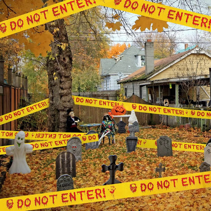 Healthadss ™ Halloween Decorations Caution Tape Do Not Enter Yellow Scary Caution Tape