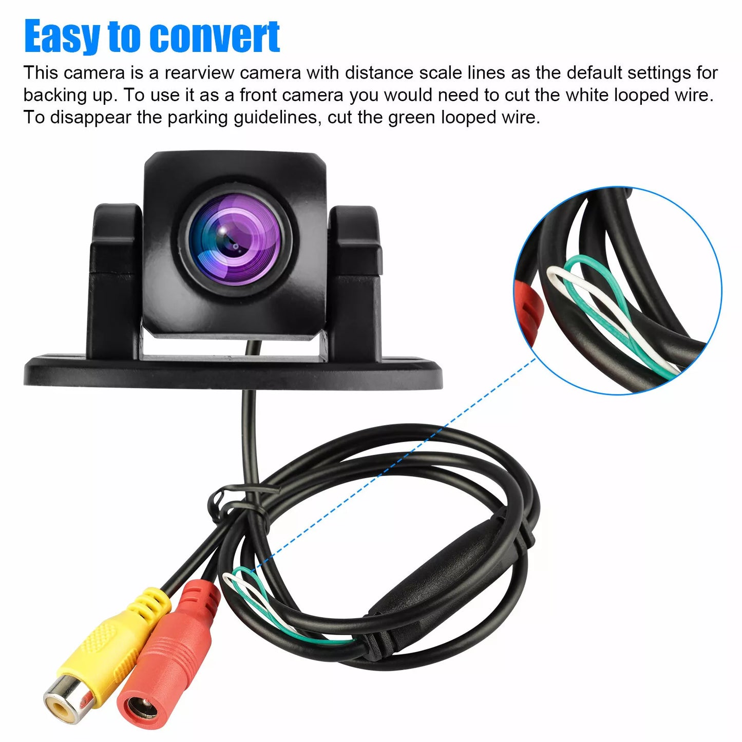 Healthadss ™170° CMOS Car Rear View Backup Camera Reverse HD Night Vision Waterproof Cam Kit