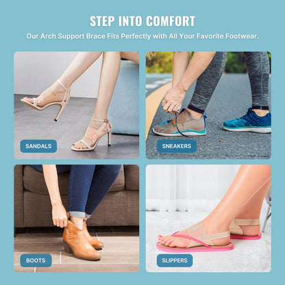 Healthadss ™ Arch Support Bands,Built-in Orthotics for Plantar Fasciitis Pain Relief