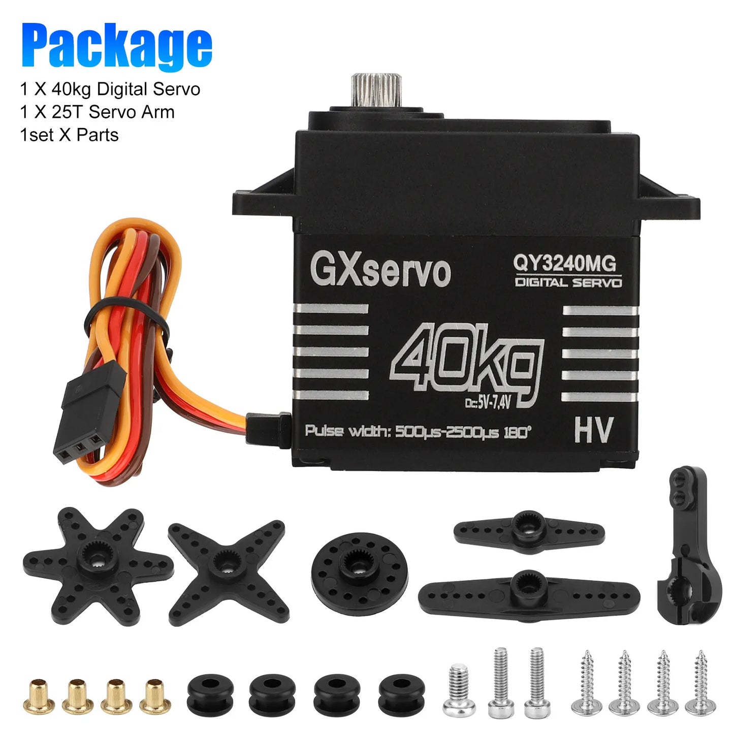 Healthadss ™40KG Metal Gear Waterproof Digital Servo High Torque & Speed for 1/8 1/10 RC Car