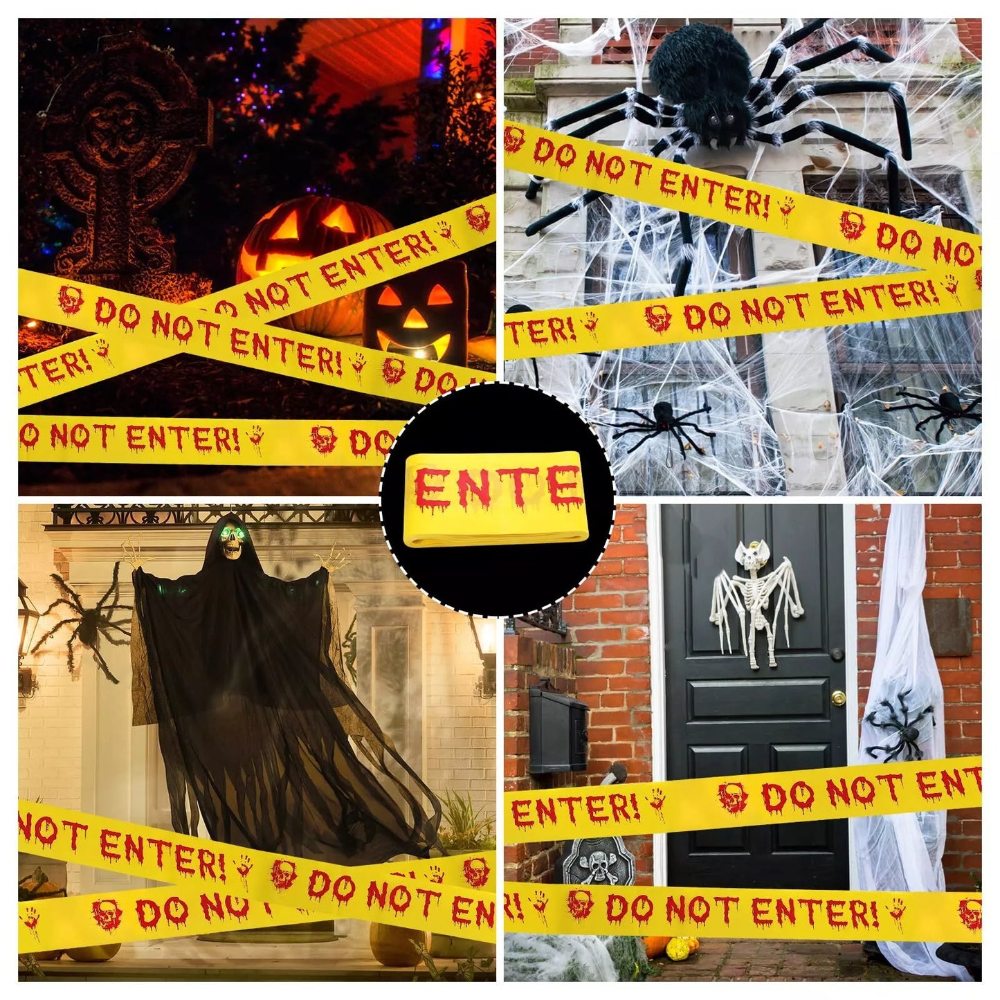 Healthadss ™ Halloween Decorations Caution Tape Do Not Enter Yellow Scary Caution Tape