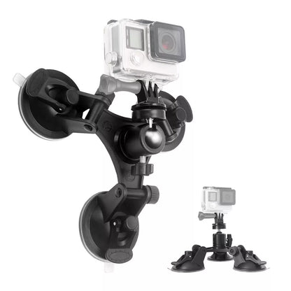 Healthadss ™ Triple Suction Cup Car Holder Mount for GoPro Hero 10 9 8 7 6 5 DJI OSMO Camera