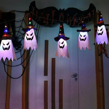 Healthadss ™ 5Pc Halloween Ghost String Light Hanging Witch Hat Decoration Indoor Outdoor LED