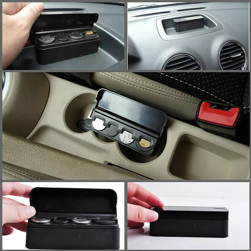 Healthadss ™ Car Portable Coin Holder Storage Box Case Container Change Piggy Bank Organizer