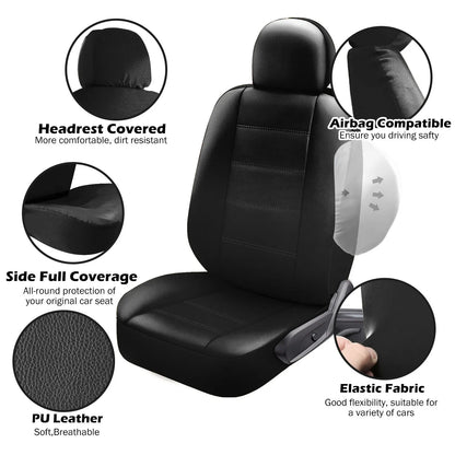 Healthadss ™ Leather Car Seat Covers Full Set 5-Seats Front Rear Protector Cushion For TOYOTA