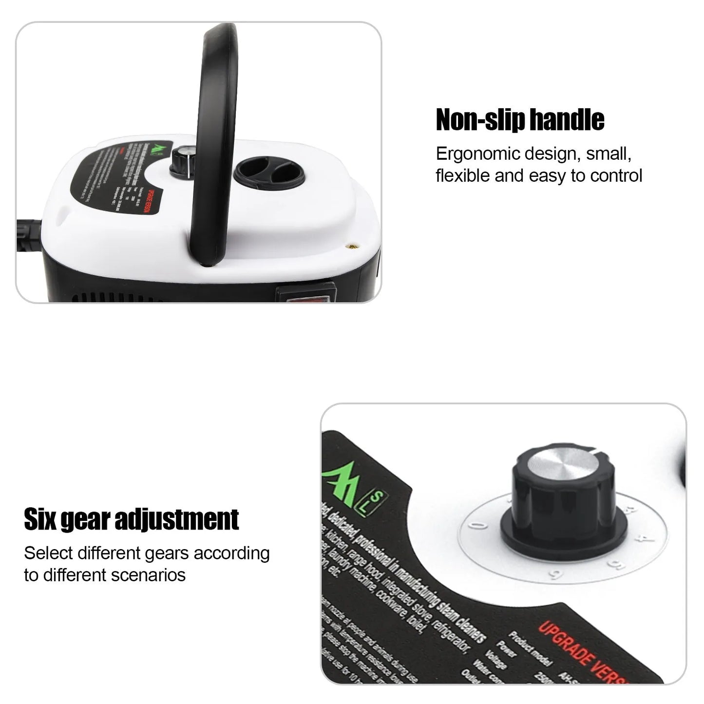 Healthadss ™ 2500W High Temp Pressurized Steam Cleaner Machine Kitchen Portable Handheld B0C6