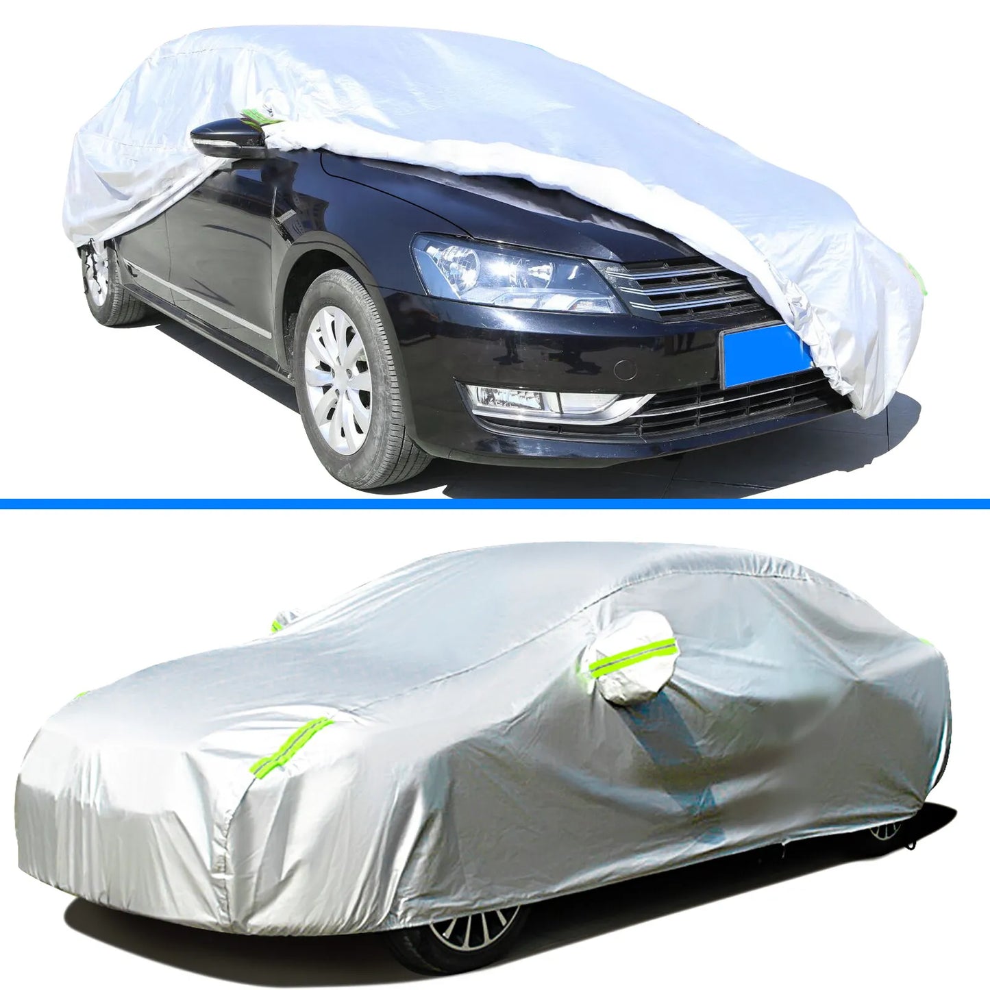 Healthadss ™ Full Car Cover Outdoor Waterproof Sun All Weather Protection 190T 490x200x150cm