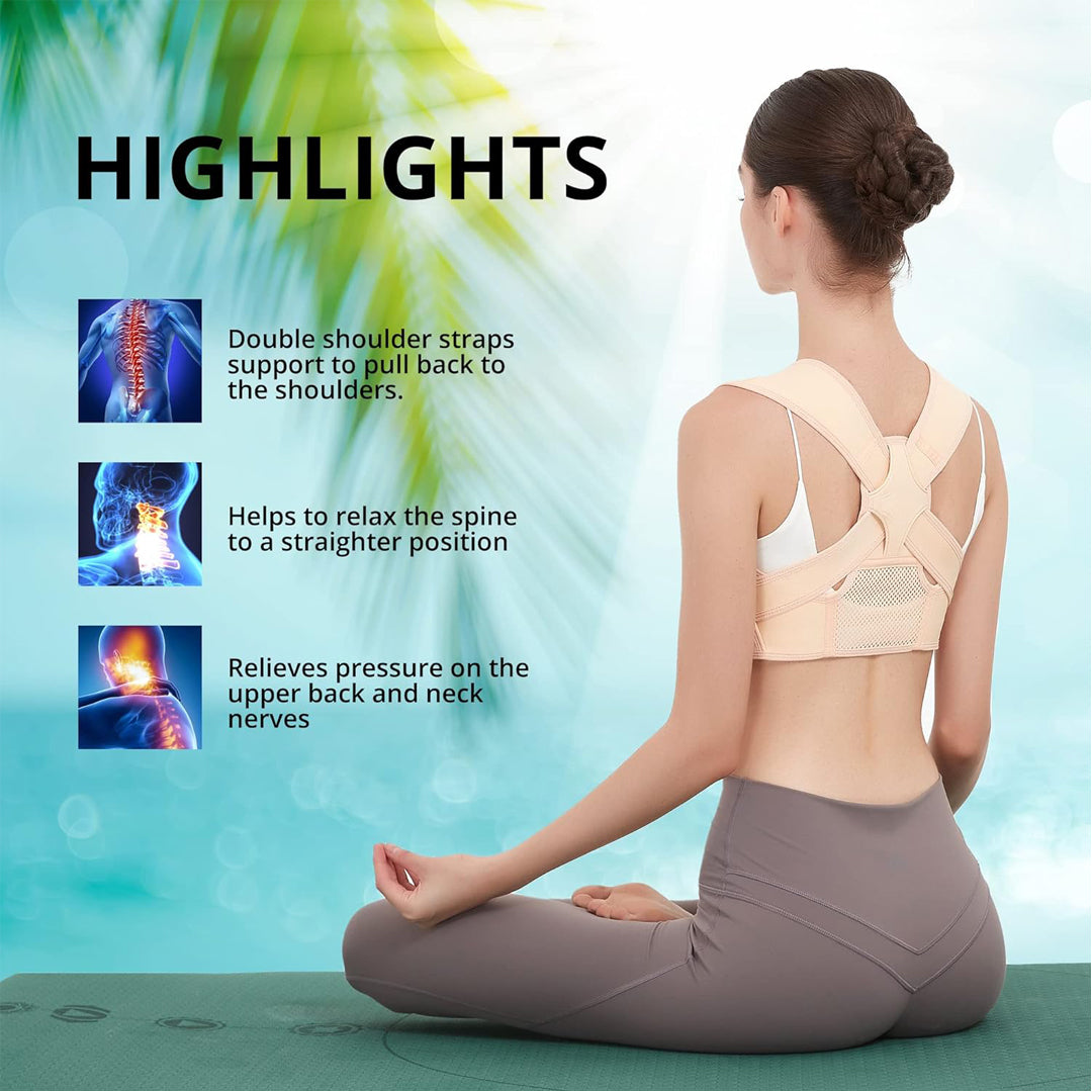 Healthadss ™Adjustable Posture Corrector,Breathable Back Brace for Back,shoulder and Spine Pain Relief