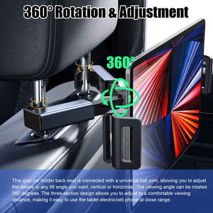 Healthadss ™360° Car Back Seat Headrest Mount Tablet Holder for 4.7-12.9" iPad Phone Samsung