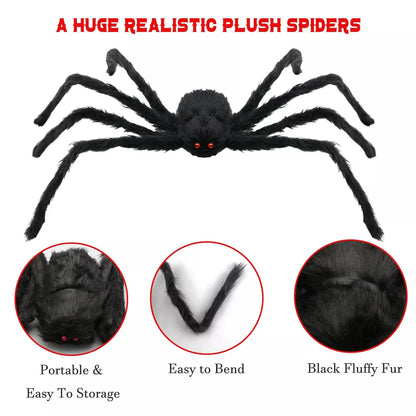 Healthadss ™ 35" Spider Halloween Decor Haunted House Prop Indoor Outdoor Giant Scary Party