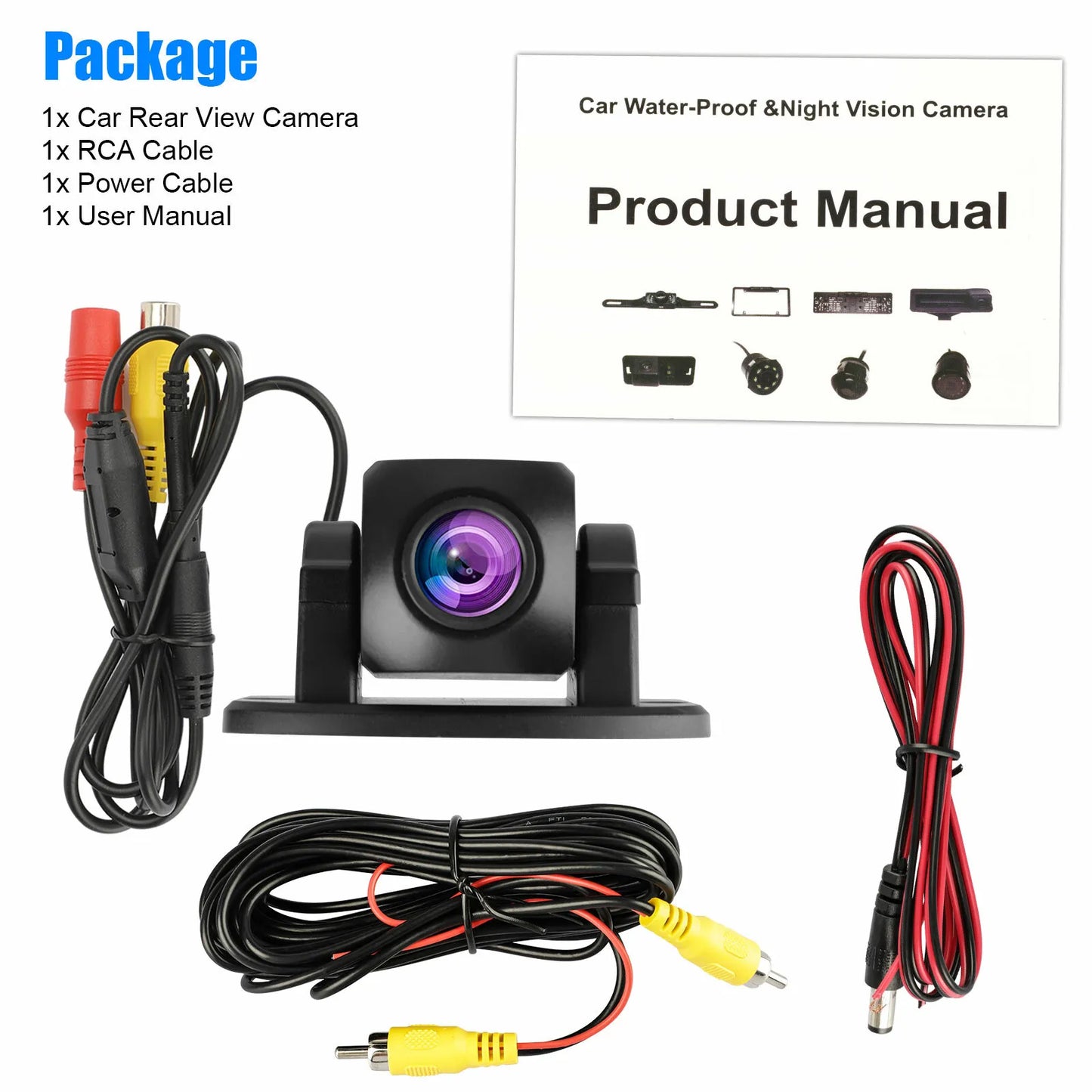 Healthadss ™170° CMOS Car Rear View Backup Camera Reverse HD Night Vision Waterproof Cam Kit