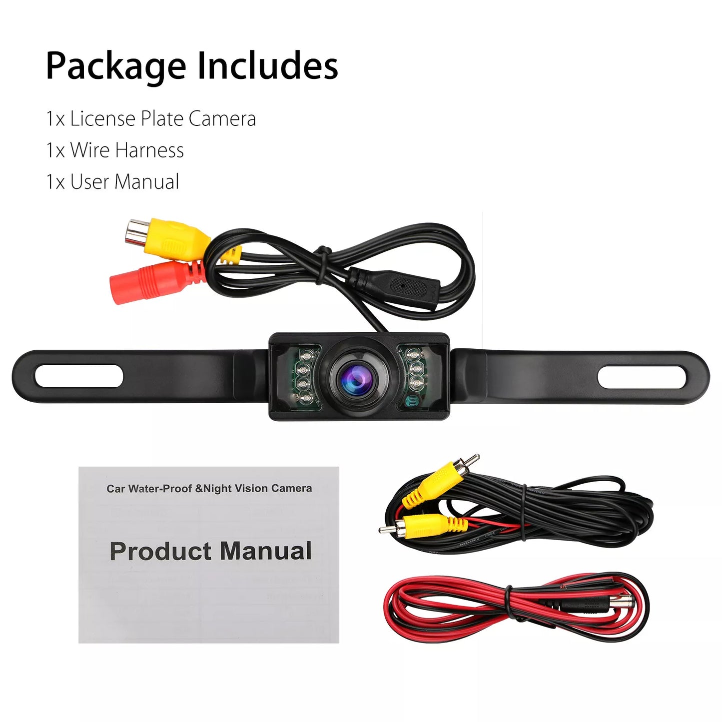 Healthadss ™ Rear View Car Back Up Camera License Plate For Pioneer Stereo Proof Night Vision