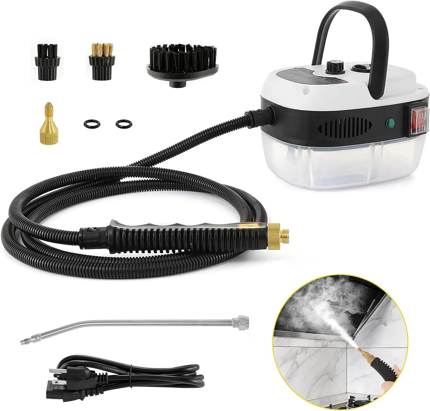 Healthadss ™ 2500W Handheld Car Detailing Cleaning Machine High Temp Steam Cleaner Household