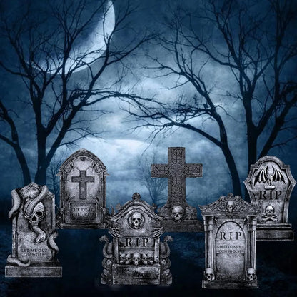 Healthadss ™ 6 Pack Halloween Decorations Outdoor Graveyard Tombstones