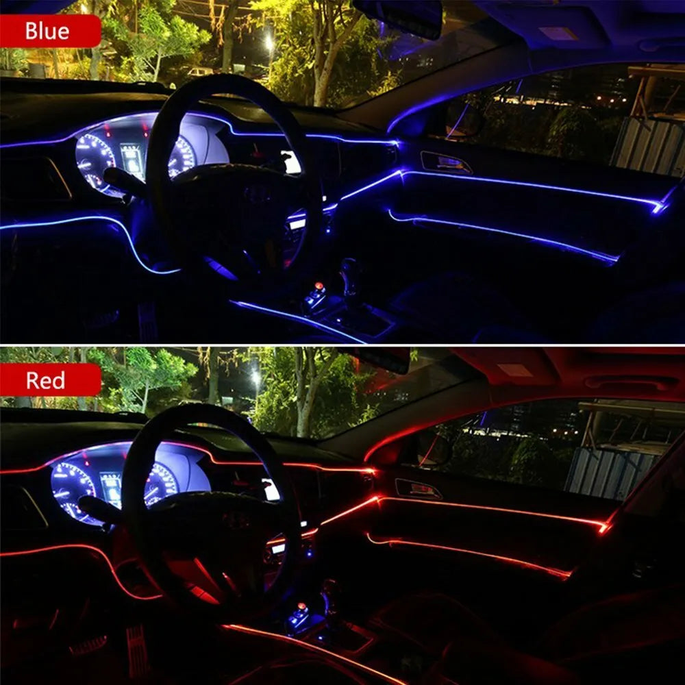 Healthadss ™ 2m Blue LED Car Interior Decorative Atmosphere Wire Strip Light Accessories