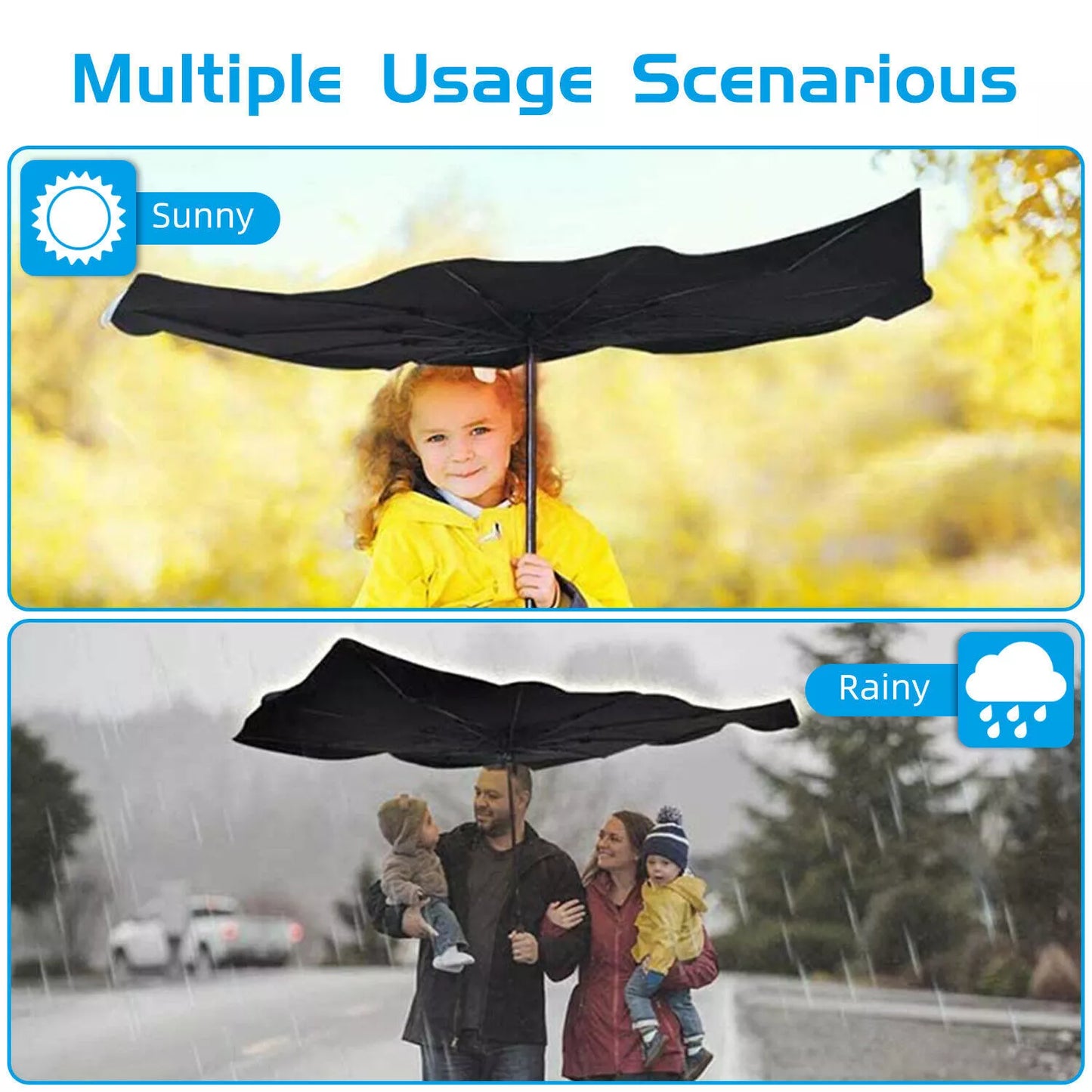 Healthadss ™ Car Windshield Sun Shade Foldable Umbrella Front Window Cover Visor Umbrella