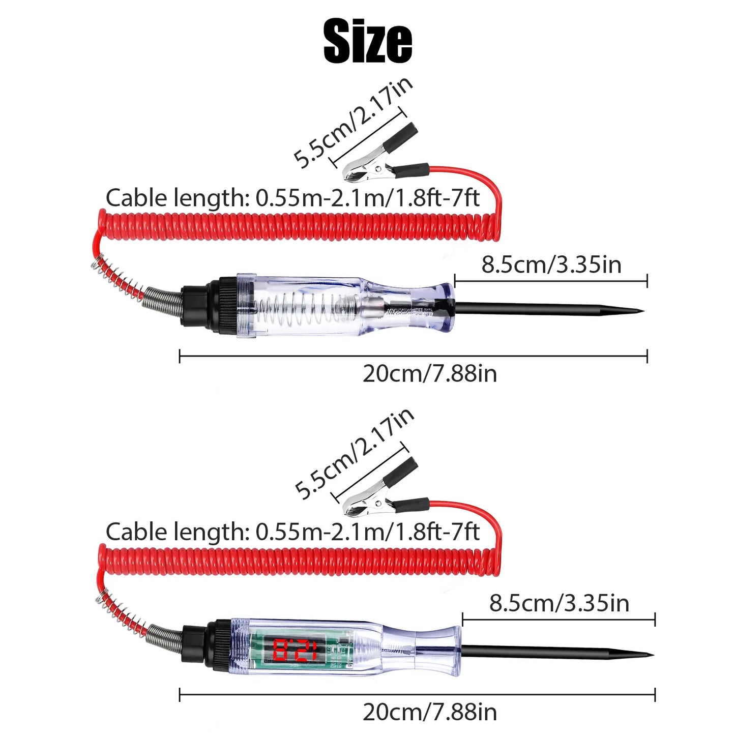 Healthadss ™ 2X 6-24V Digital Electric Voltage Circuit Tester Automotive Test Light Car Truck