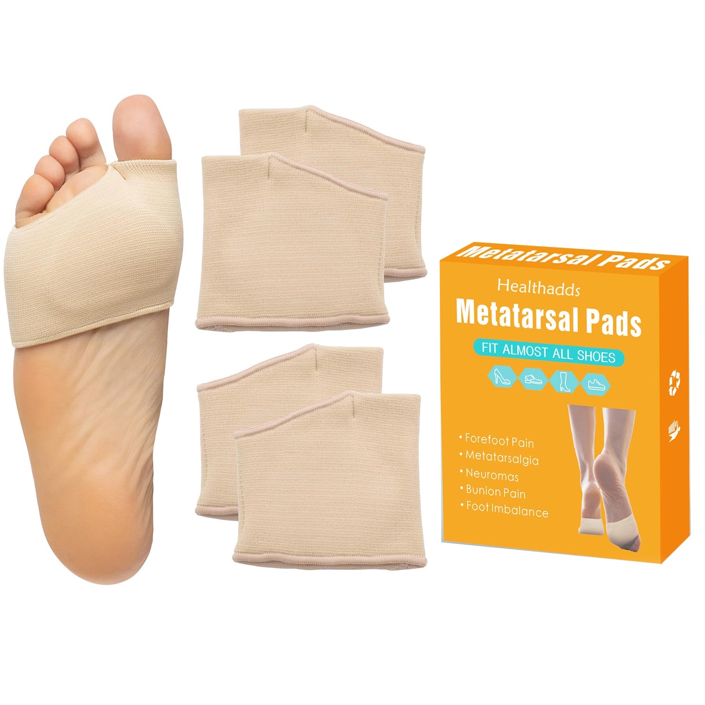 Healthadss ™ 2 Pairs Metatarsal Pads