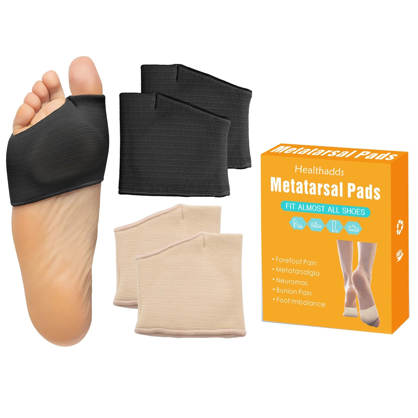 Healthadss ™ 2 Pairs Metatarsal Pads